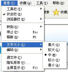 IE文字設(shè)置大小