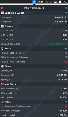 infinity dashboard for mac