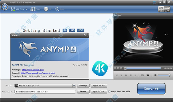 4K視頻轉(zhuǎn)換器(AnyMP4 4K Converter)破解版